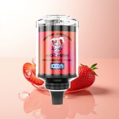 JNR Mega Shisha Hookah 100K Soco de Morango com Bateria Recarregável 2200mAh e Resistência de Nicotina 2%